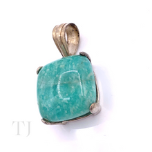 将图片加载到图库查看器，925 纯银 Larimar 方形吊坠
