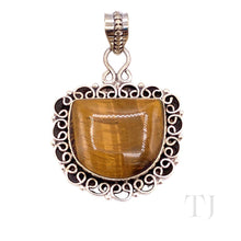 Загрузить изображение в средство просмотра галереи, Yellow Tiger&#39;s Eye Bowl Shape Pendant in Sterling Silver
