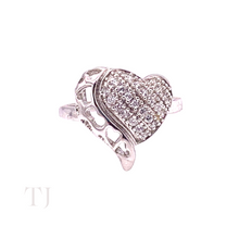 Load image into Gallery viewer, Diamonique Heart Shape Ring in Sterling Silver
