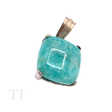 Load image into Gallery viewer, Larimar Square Shape Pendant in Sterling Silver
