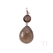 Load image into Gallery viewer, Smoky Quartz Faceted Pendant in Sterling Silver
