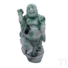 将图片加载到图库查看器，Burmese Jade Smiling Buddha Statue front view
