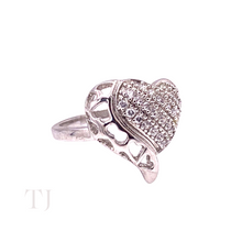 Load image into Gallery viewer, Diamonique Heart Shape Ring in Sterling Silver
