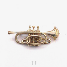 Load image into Gallery viewer, Trumpet Sterling Silver Brooch
