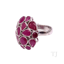 Cargar imagen en el visor de la galería, Ruby Nuggets in Oval Shape Sterling Silver Ring
