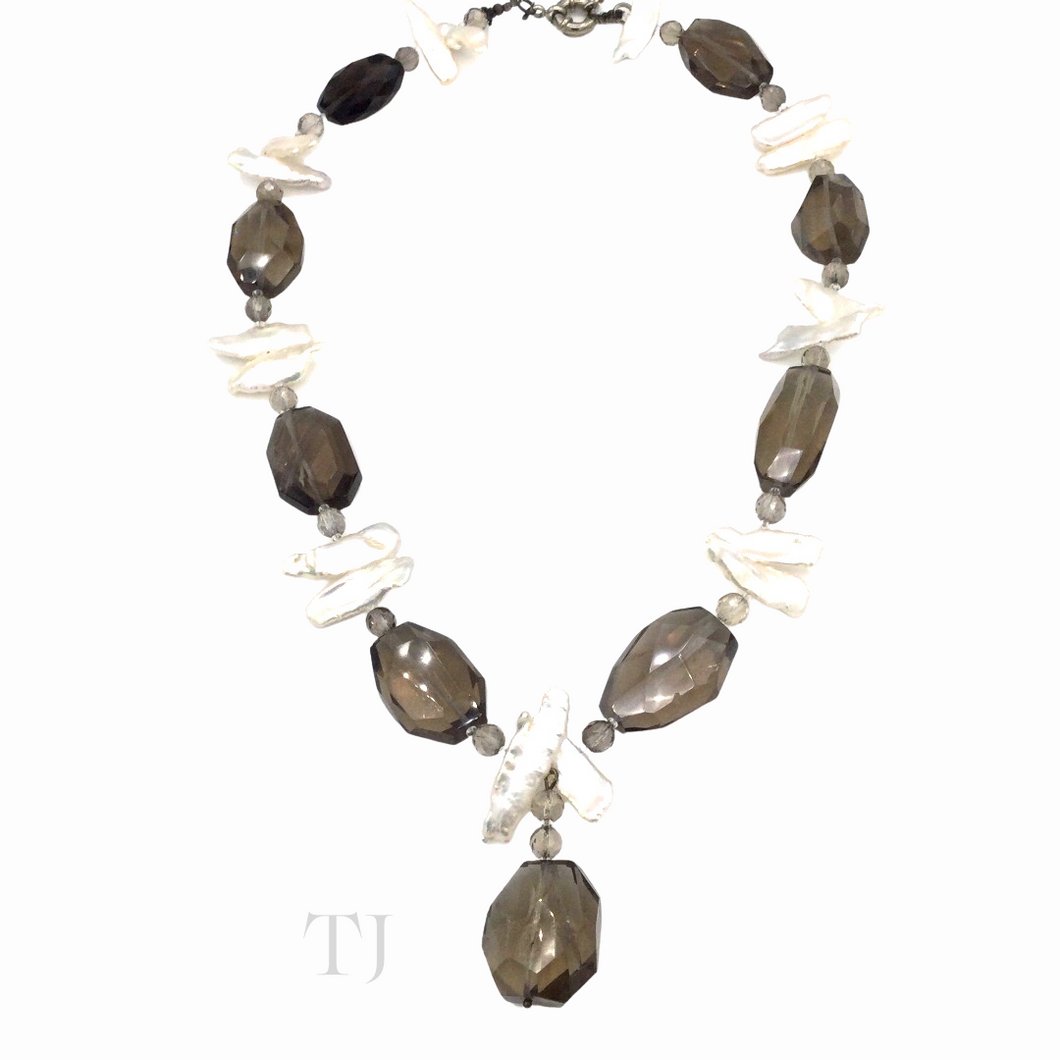 Smoky Quartz & Pearl Necklace