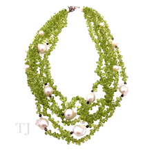 Load image into Gallery viewer, Peridot Chip with Baroque Pearl 5 layered Necklace
