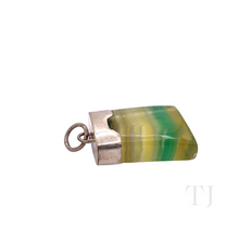 Load image into Gallery viewer, Fluorite Square Pendant in Sterling Silver
