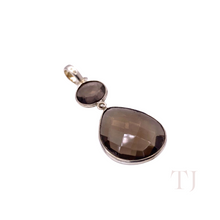 Load image into Gallery viewer, Smoky Quartz Faceted Pendant in Sterling Silver
