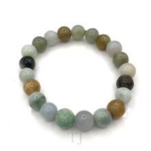 将图片加载到图库查看器，Natural Burmese multi-color Jade Bead bracelet
