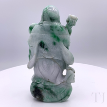 将图片加载到图库查看器，Burmese Jade Smiling Buddha Statue back view
