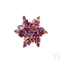 Cargar imagen en el visor de la galería, Ruby with gemstones in Starfish Sterling Silver Ring
