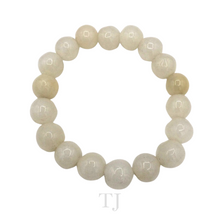 Cargar imagen en el visor de la galería, Burmese White Jade Bead Bracelet with elastic string
