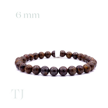 Cargar imagen en el visor de la galería, bronzite bead bracelet with elastic string, 6 mm bead size
