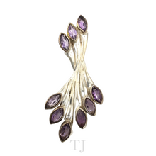 Load image into Gallery viewer, Amethyst Twisted Style Pendant in sterling silver
