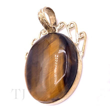 Load image into Gallery viewer, Yellow Tiger&#39;s Eye Oval  Shape Pendant in Sterling Silver
