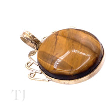 Cargar imagen en el visor de la galería, Yellow Tiger&#39;s Eye Oval  Shape Pendant in Sterling Silver
