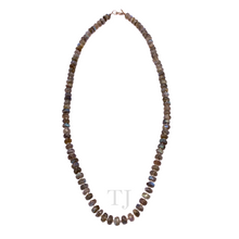 Load image into Gallery viewer, Labradorite Faceted Round Chip Necklace in 925
