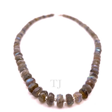 Cargar imagen en el visor de la galería, Labradorite Faceted Round Chip Necklace in 925
