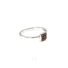 Cargar imagen en el visor de la galería, Fancy Diamond Square Ring in Sterling Silver
