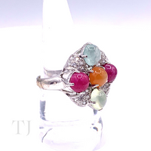 Load image into Gallery viewer, Tourmaline Flower Style Ring in Sterling Silver
