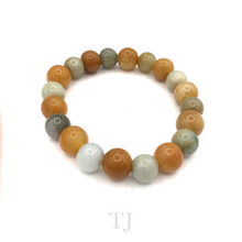 将图片加载到图库查看器，Natural Burmese multi-color Jade Bead bracelet
