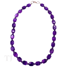 Загрузить изображение в средство просмотра галереи, Front view of Amethyst Square Cut Necklace 
