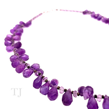 将图片加载到图库查看器，Closer view of Amethyst Faceted tear drop beads
