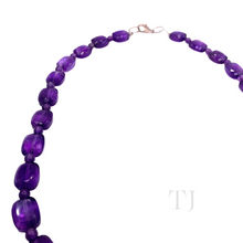 Load image into Gallery viewer, Side view of Amethyst square cut necklace
