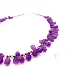 将图片加载到图库查看器，Closer view of Amethyst Faceted Tear drop beads
