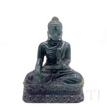 Load image into Gallery viewer, Natural Burmese Dark Green Jade Buddha Statue
