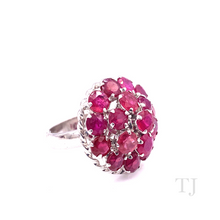 Cargar imagen en el visor de la galería, Ruby Round Shape Ring in Sterling Silver
