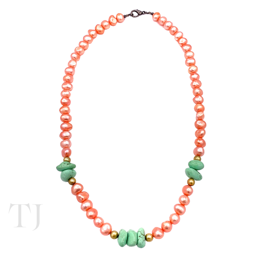 Freshwater Orange Pearl Necklace