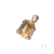 Load image into Gallery viewer, Citrine Princess Cut Pendant in Sterling Silver
