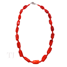 Cargar imagen en el visor de la galería, Red Coral Stick Stone Necklace
