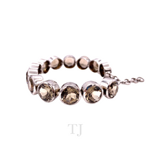 Load image into Gallery viewer, Smoky Quartz Faceted Cut Lobster Clasp Bracelet in 925
