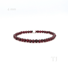 Cargar imagen en el visor de la galería, 4 mm bead sized Garnet A quality bracelet
