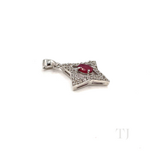 Load image into Gallery viewer, side view of Ruby pendant in sterling silver
