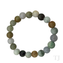 将图片加载到图库查看器，Natural Burmese multi-color Jade Bead bracelet
