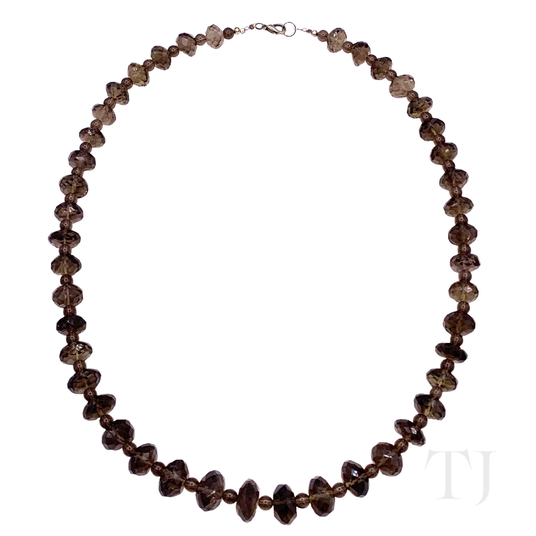 Smoky Quartz Faceted Bead Necklace