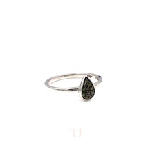 Load image into Gallery viewer, Fancy Diamond Tear Drop Ring in Sterling Silver
