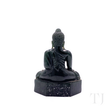 Cargar imagen en el visor de la galería, Natural Burmese Dark Green Jade Buddha Statue
