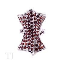 Cargar imagen en el visor de la galería, Garnet Bow Shape Ring in Sterling Silver
