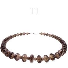 Load image into Gallery viewer, Smoky Quartz Faceted Bead Necklace
