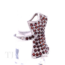 Cargar imagen en el visor de la galería, Garnet Bow Shape Ring in Sterling Silver
