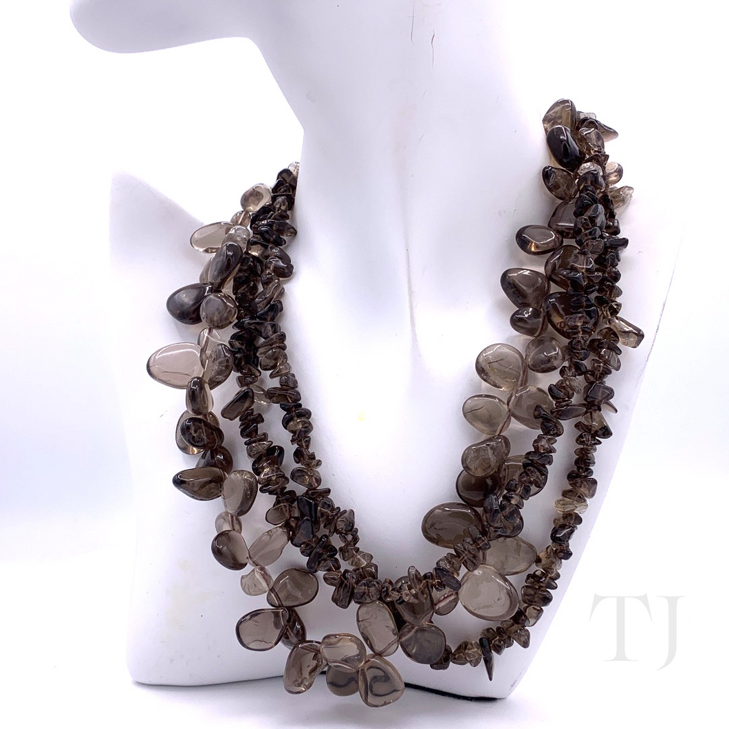 Smoky Quartz Chip and Nugget Necklace