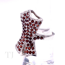 Cargar imagen en el visor de la galería, Garnet Bow Shape Ring in Sterling Silver
