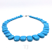 Load image into Gallery viewer, Blue Turquoise Flat Tube Necklace
