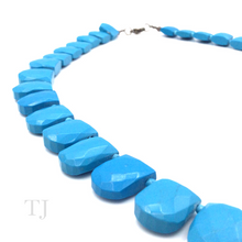 Load image into Gallery viewer, Blue Turquoise Flat Tube Necklace
