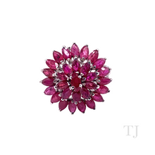 Загрузить изображение в средство просмотра галереи, Ruby Layered Flower Ring in Sterling Silver
